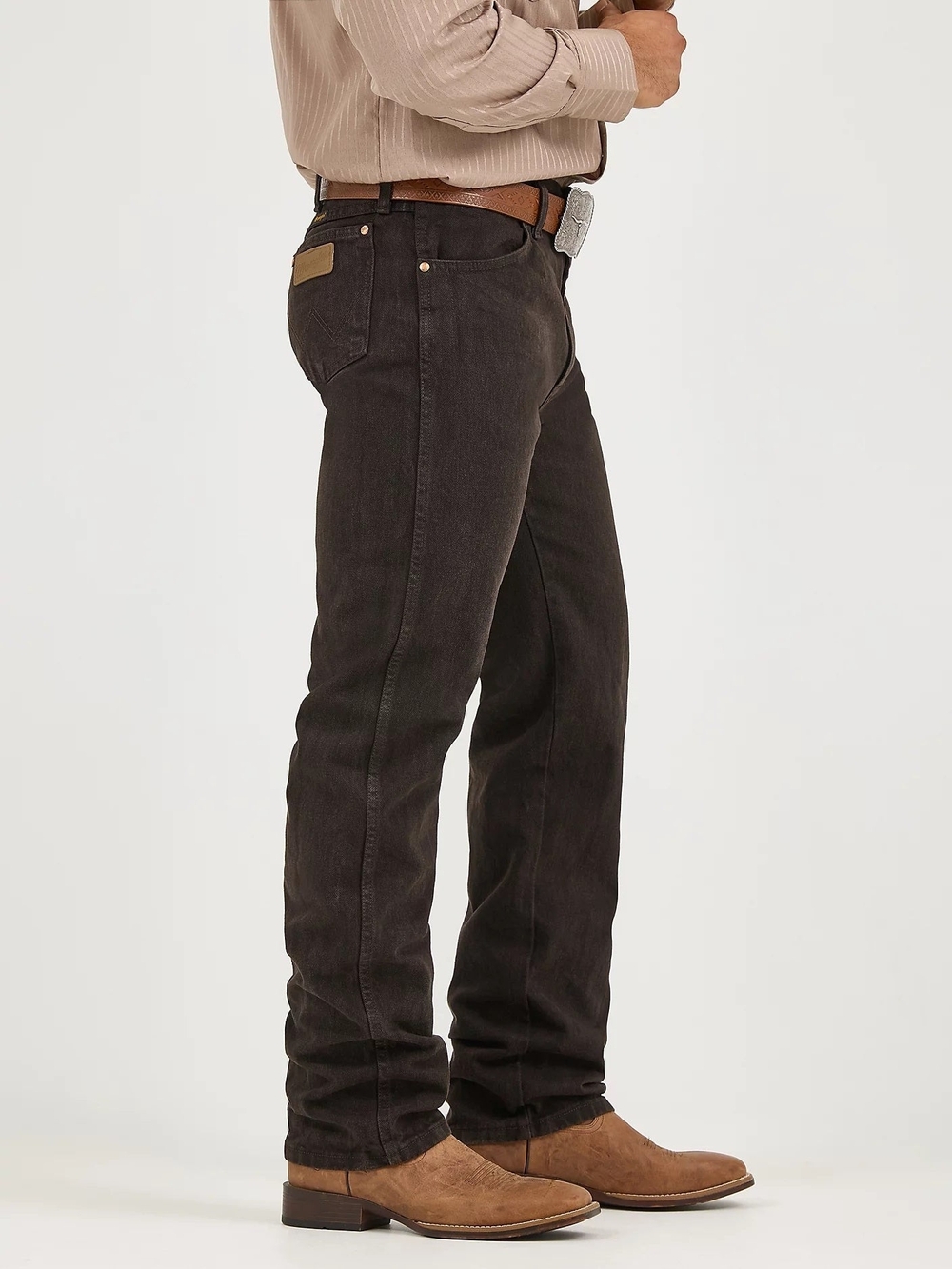 Brown Straight-Leg Jeans